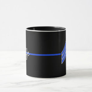 Thin Blue Line LEO Wife with Rank Stripes  Mug