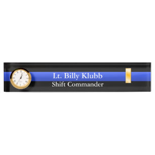 Thin Blue Line - Lieutenant Rank Desk Name Plate