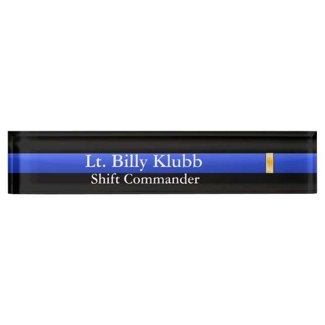 Thin Blue Line - Lieutenant Rank Nameplate (Front)