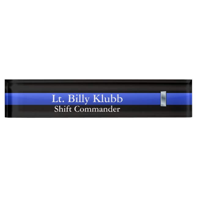 Thin Blue Line - Lieutenant Rank Nameplate (Front)