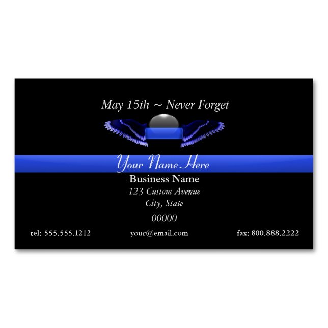 Thin Blue Line Magnetic Business Card (Front)