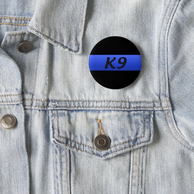 Thin Blue Line Medallion Button (In Situ)