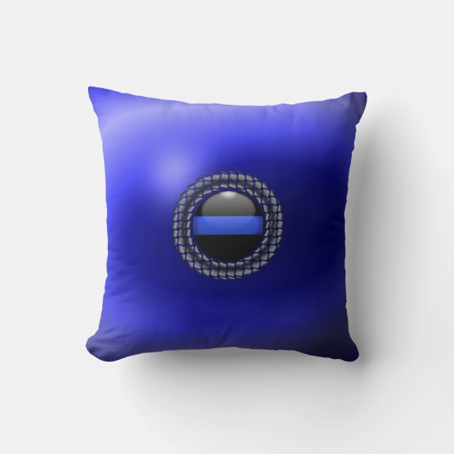 Thin Blue Line Medallion Cushion (Front)