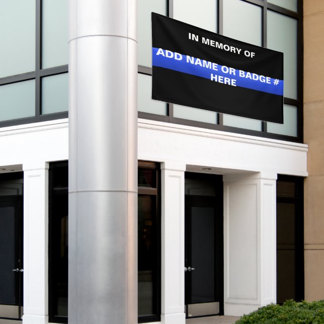 Thin Blue Line Memorial Banner (Outside Building)