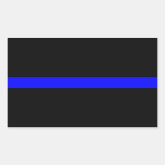 Thin Blue Line Memorial Symbolic on Rectangular Sticker (Front)