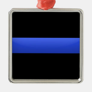 Thin Blue Line Metal Tree Decoration
