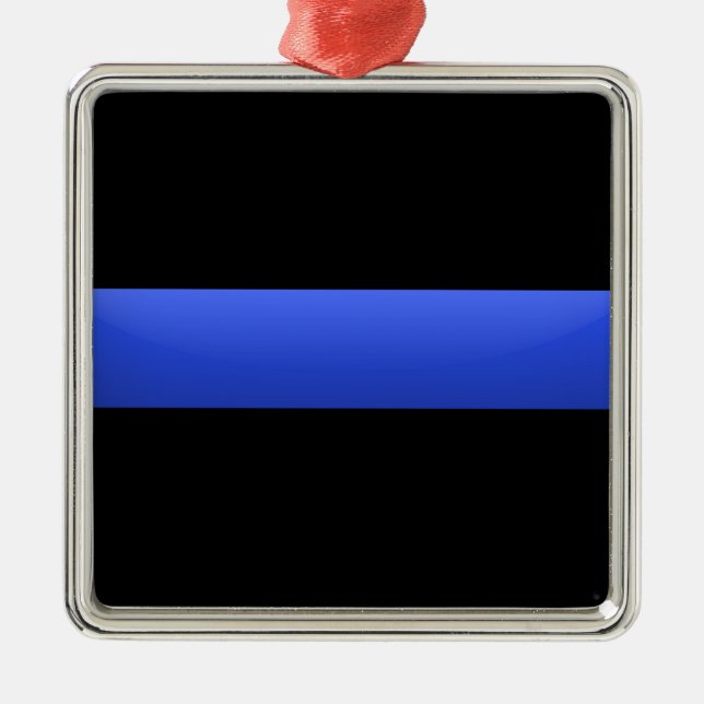 Thin Blue Line Metal Tree Decoration (Front)