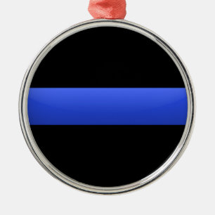 Thin Blue Line Metal Tree Decoration