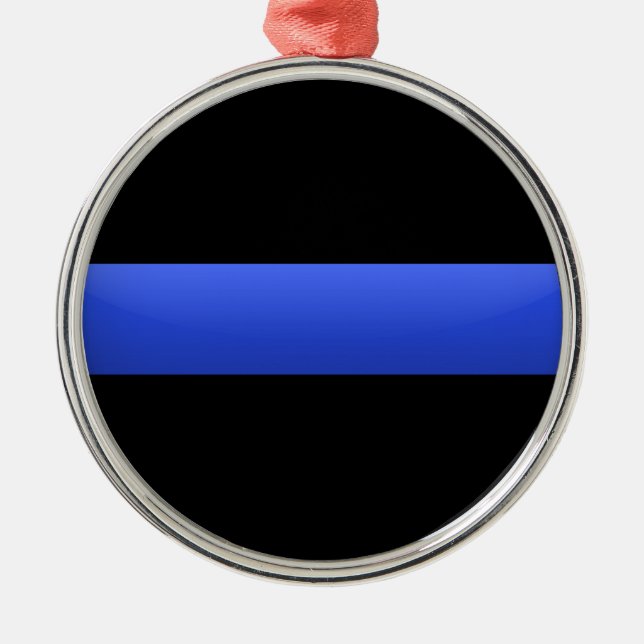 Thin Blue Line Metal Tree Decoration (Front)