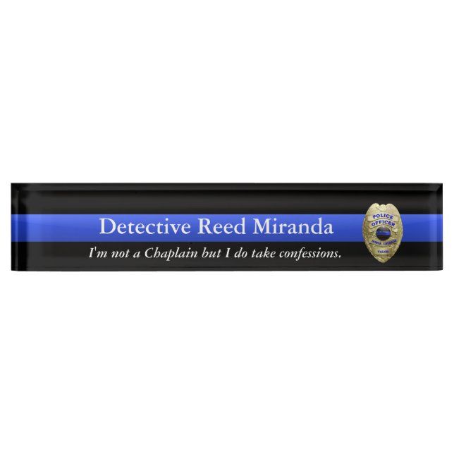 Thin Blue Line - Miranda Desk Name Plate (Front)