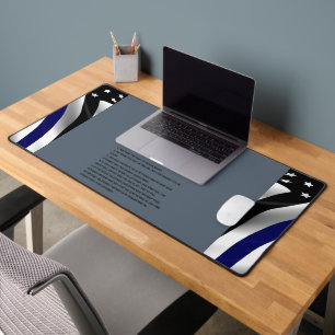 Thin Blue Line Miranda Rights Desk Mat