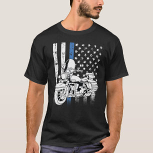 Thin Blue Line Motorcycle T-Shirt
