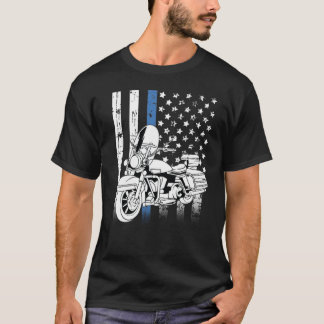 Thin Blue Line Motorcycle T-Shirt