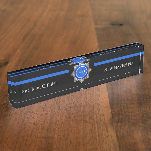 Thin Blue Line Nameplate (Side)