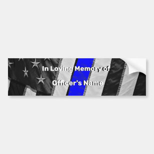 Thin Blue Line of Duty Fallen Officer Memorial Bumper Sticker