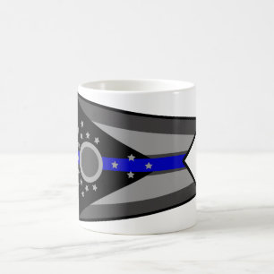 THIN BLUE LINE OHIO STATE FLAG COFFEE MUG