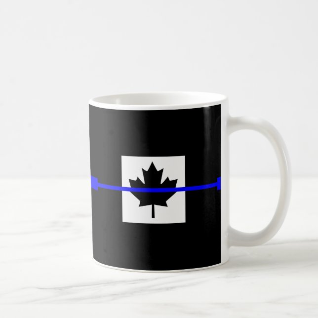 Thin Blue Line on Canadian Flag Coffee Mug (Right)