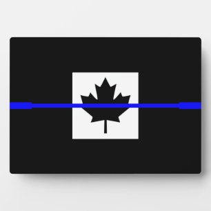 Thin Blue Line on Canadian Flag Plaque