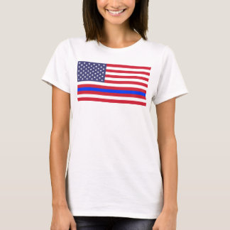 "THIN BLUE LINE on FLAG" T-Shirt