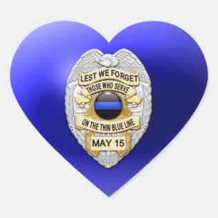Thin Blue Line One-of-a-Kind Heart Sticker