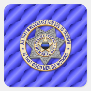 Thin Blue Line One-of-a-Kind Square Sticker