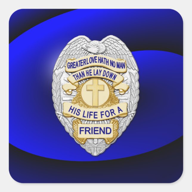 Thin Blue Line One-of-a-Kind Square Sticker (Front)