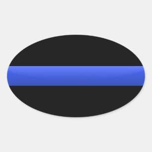 Thin Blue Line Oval Sticker