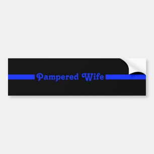 Thin Blue Line Pampered Police Wife Bumper Sticker