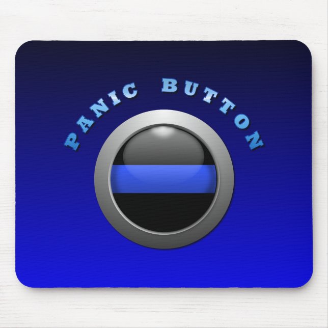 Thin Blue Line - Panic Button Mouse Mat (Front)