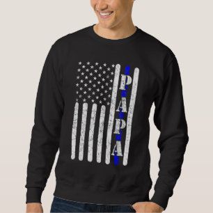 Thin Blue Line Papa Vintage Police American Flag F Sweatshirt