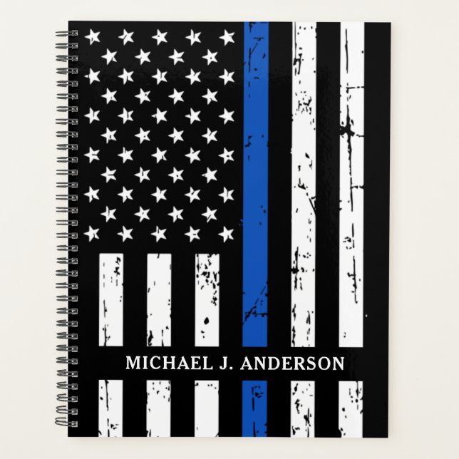 Thin Blue Line Personalised Police Officer Planner (Front)