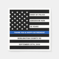 Thin Blue Line Personalised Police Retirement