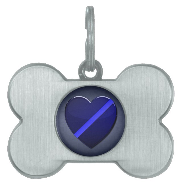 Thin Blue Line Pet Name Tag (Front)