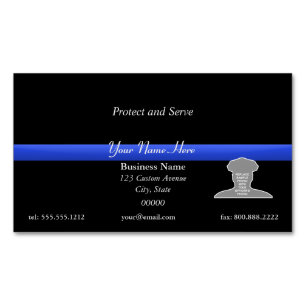 Thin Blue Line Photo Business Card Magnet