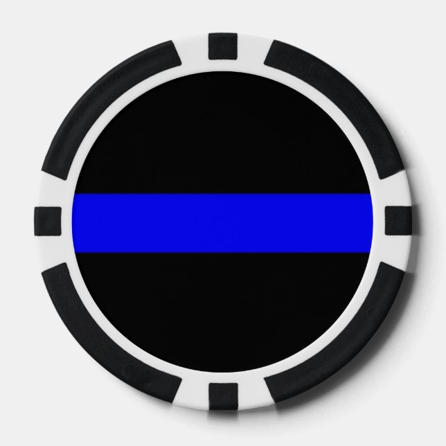 Thin Blue Line Poker Chip (Front)