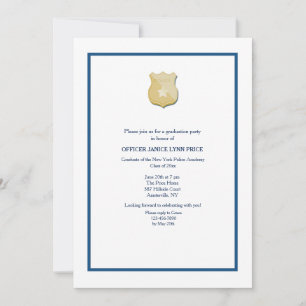 Thin Blue Line Police Academy Graduation Party Invitation