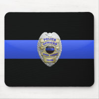 Thin Blue Line Police Badge Mouse Pad