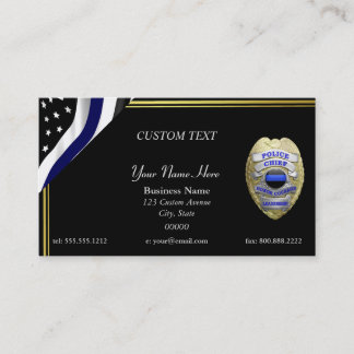Thin Blue Line Police Chief Business Card
