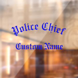 Thin Blue Line Police Chief Window Cling