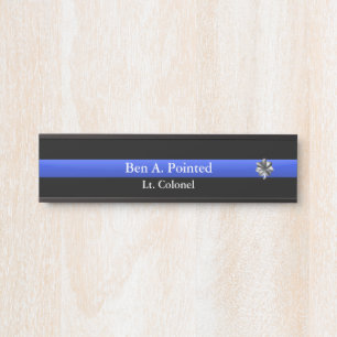 Thin Blue Line - Police Colonel Rank  Door Sign