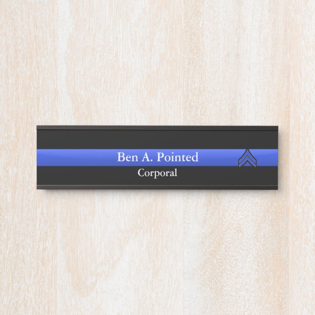 Thin Blue Line - Police Corporal Rank Door Sign (Front)
