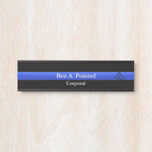 Thin Blue Line - Police Corporal Rank Door Sign