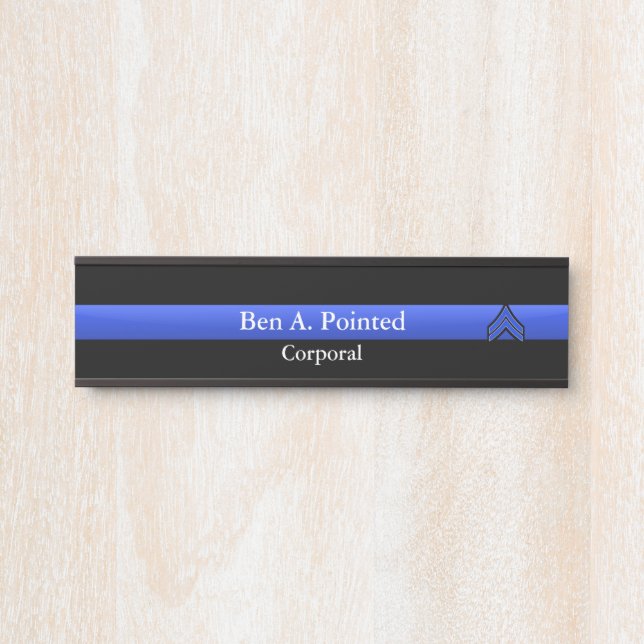 Thin Blue Line - Police Corporal Rank Door Sign (Front)