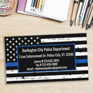 Thin Blue Line Police Department Law Enforcement Business Card