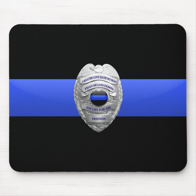 Thin Blue Line Police Dispatcher Badge Mouse Pad (Front)