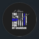 Thin Blue Line Police Flag Back The Blue Large Clock<br><div class="desc">Thin Blue Line Police Flag Back The Blue</div>