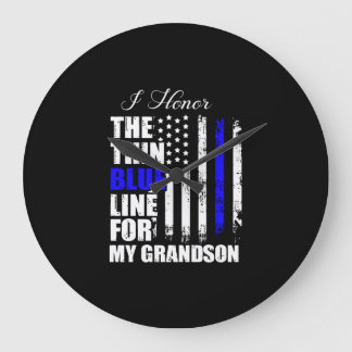 Thin Blue Line Police Flag Back The Blue Large Clock