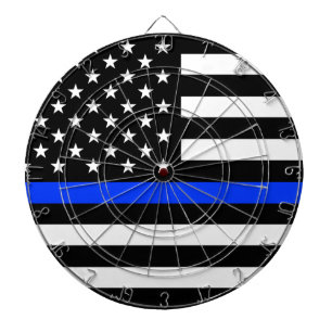 Thin Blue Line Police Flag Dartboard