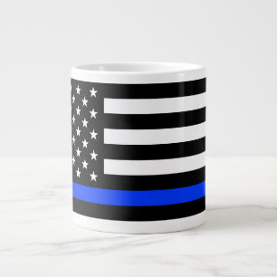 Thin Blue Line Police Flag Large Coffee Mug
