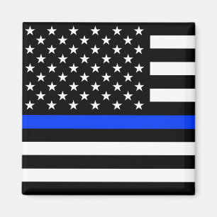 Thin Blue Line Police Flag Magnet